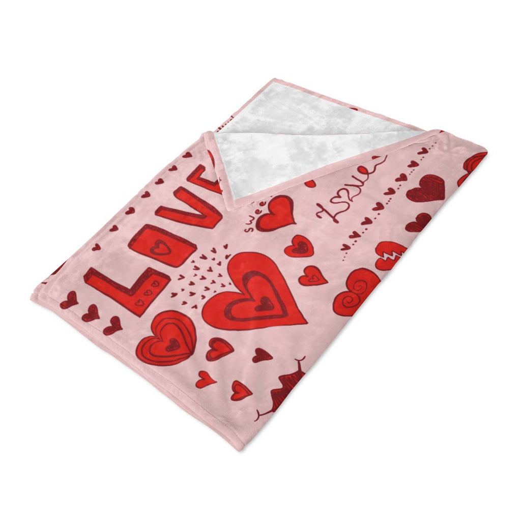 Heart Printing Blanket Warm Lunch Break