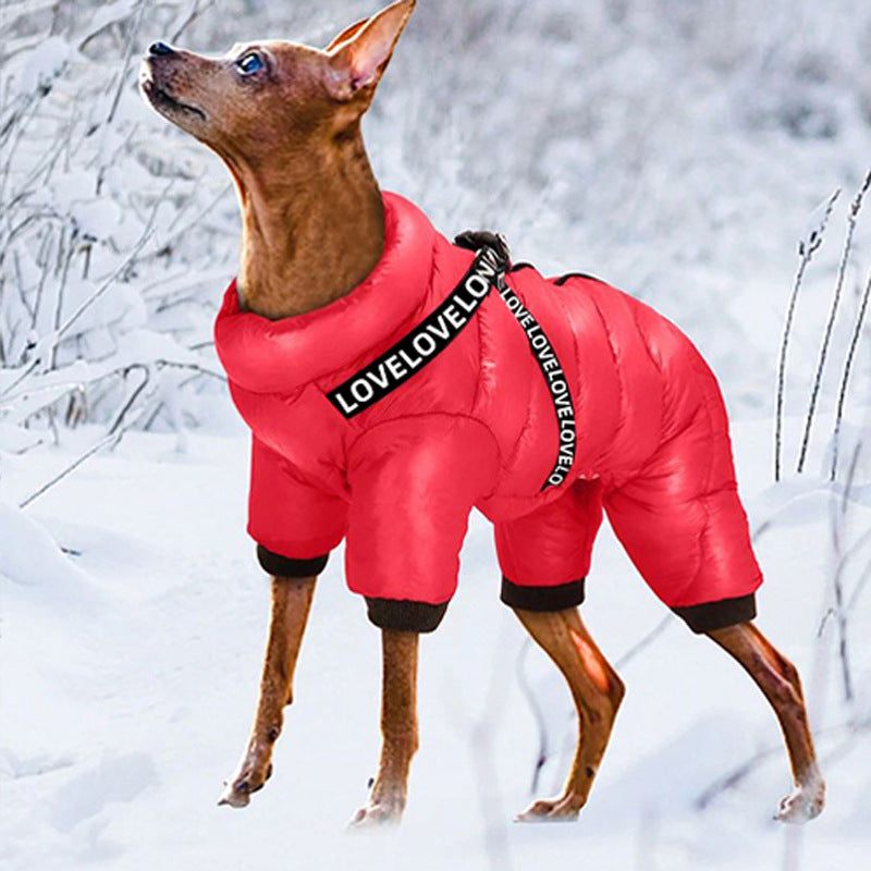 Pet Thickened Windproof Four-legged Warm Clothing