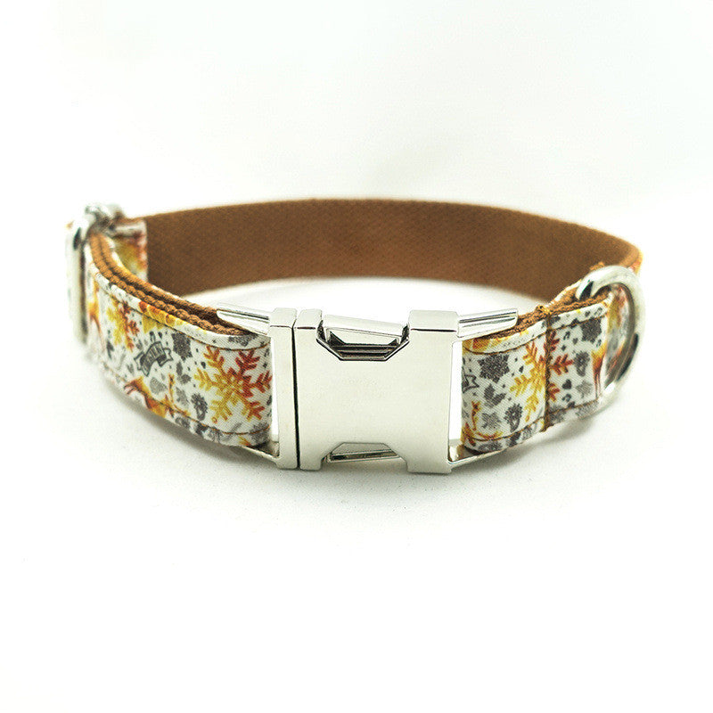 Golden christmas pet collar