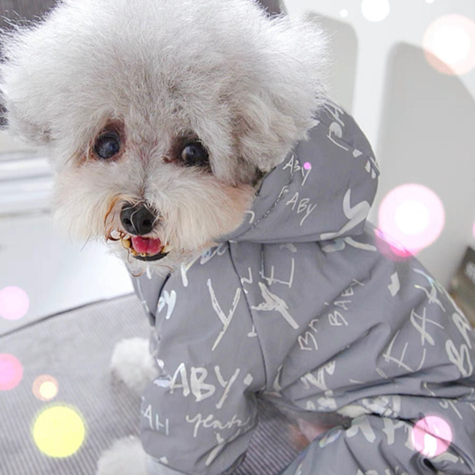 Pet Dog Autumn And Winter Clothing Cotton Clothes Four-legged Clothes