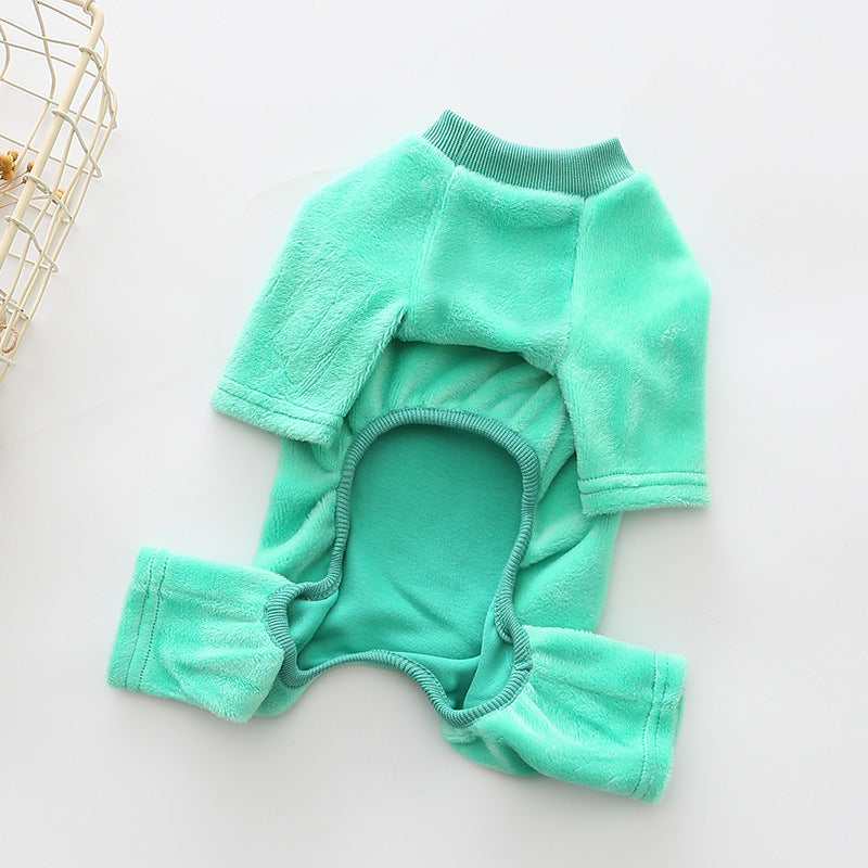 Pure cotton warm dog four-legged clothes