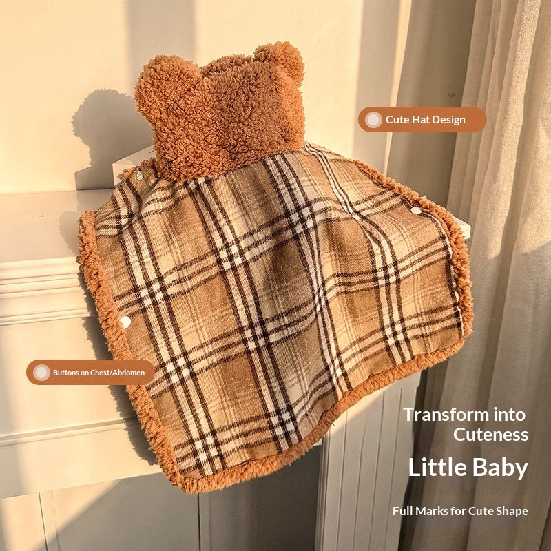 Plush Cape Retro Maillard-stylewear It As A Wrap Or Drape It Over You