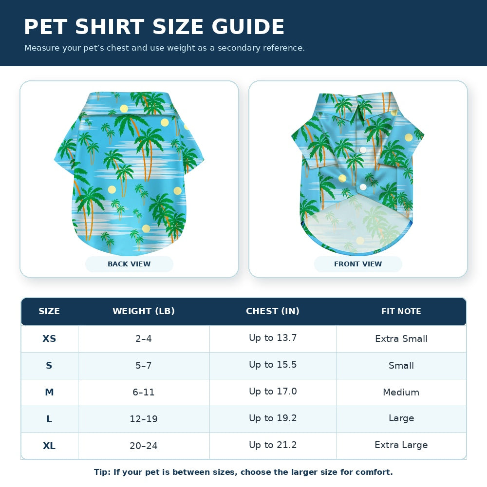 Coconut Tree Hawaii Style Pet Dog T-Shirt, Four-Way Stretch Breathable Light Cool Summer Shirts, Casual Beach Seaside Daily Clothes For Small Size