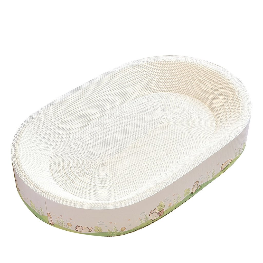 White Cardboard Scratching Board Corrugated Cat Bed