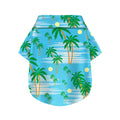 Coconut Tree Hawaii Style Pet Dog T-Shirt, Four-Way Stretch Breathable Light Cool Summer Shirts, Casual Beach Seaside Daily Clothes For Small Size