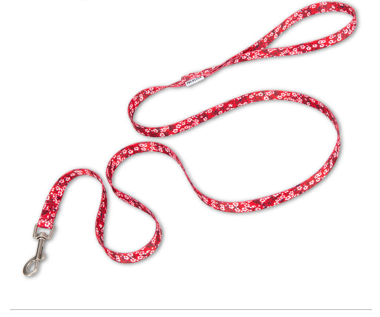 Pet Cat And Dog Floral Hand Holding Rope Pull-resistant