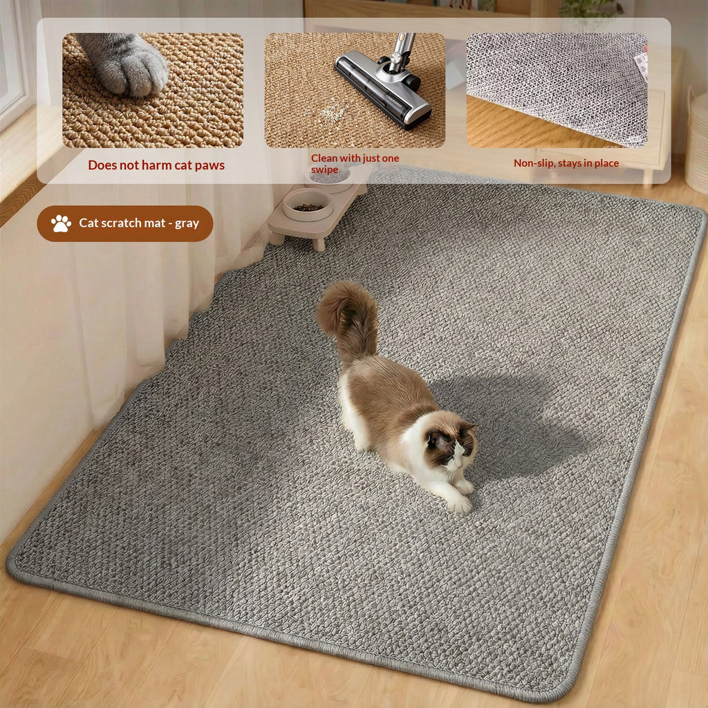 Simple, Faux Sisal Carpetpet-friendly Floor Mat That Protects Against Cat Claws