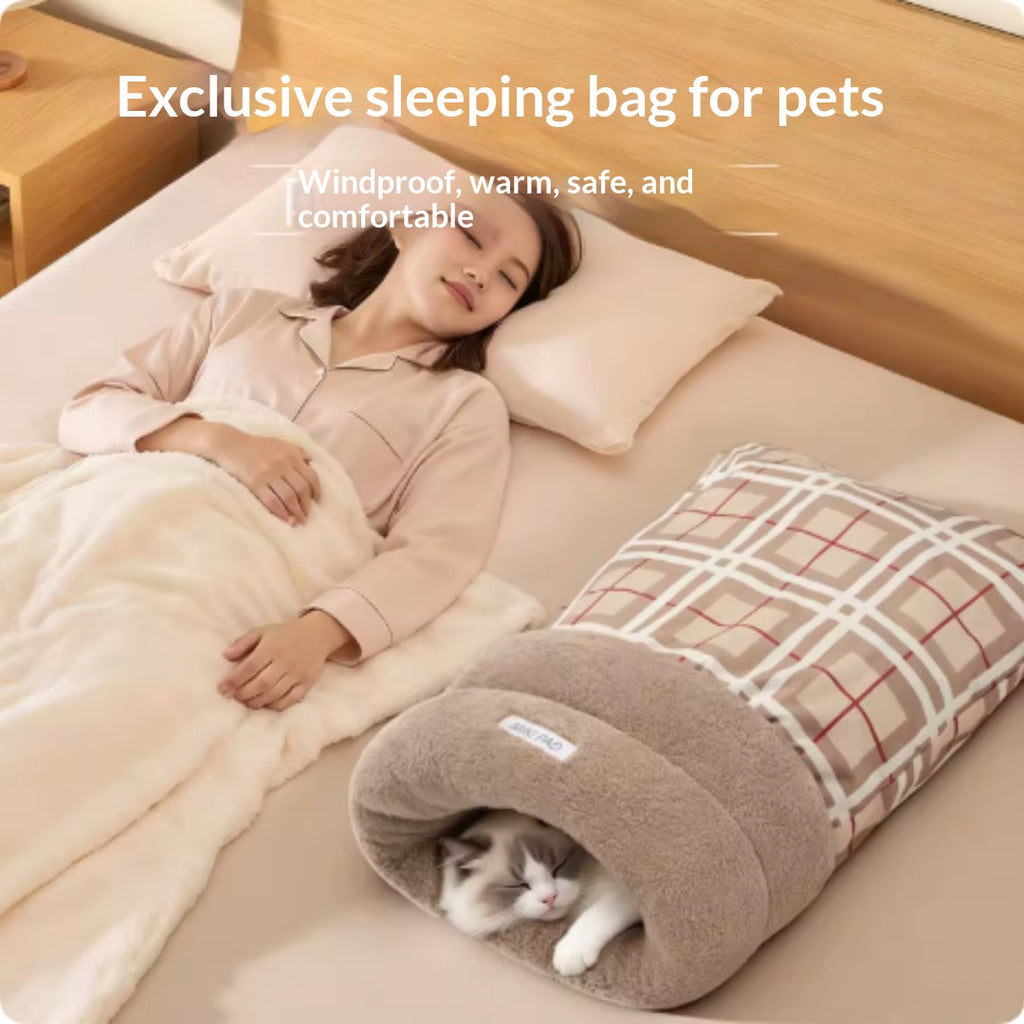 Cat Sleeping Bag Thickened And Warm Semi-enclosed For Winter