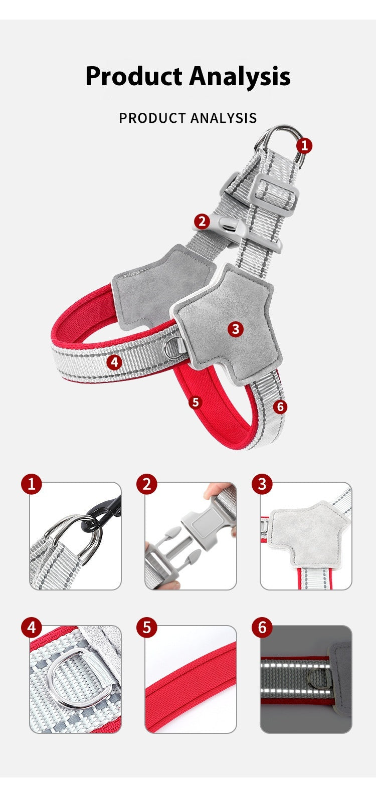 Dog Breast Strap Hand Holding Rope Vest-style Dog Walking Pet Collar