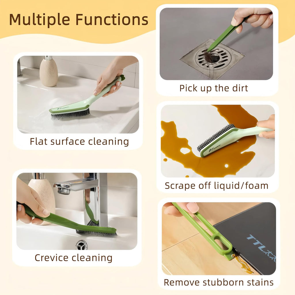 3 In 1 Detachable Household Pet Cleaning Brush Multifunctional Scrub Brush With Hard Bristle And Handle Ideal Crevice Grout Scrubber Brush For Kitchen