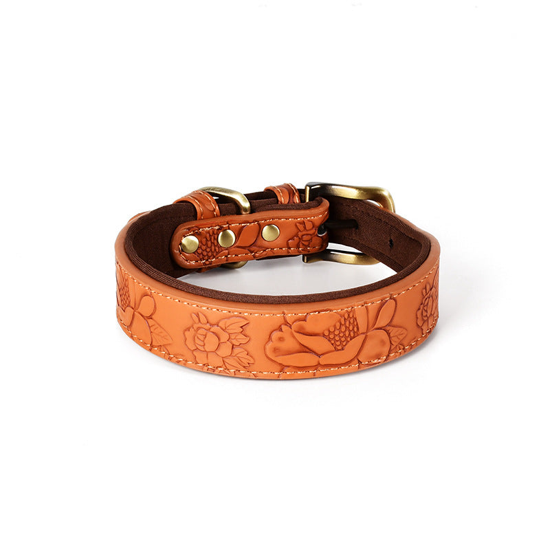 Pet Supplies Patterned Leather Dog Collar
