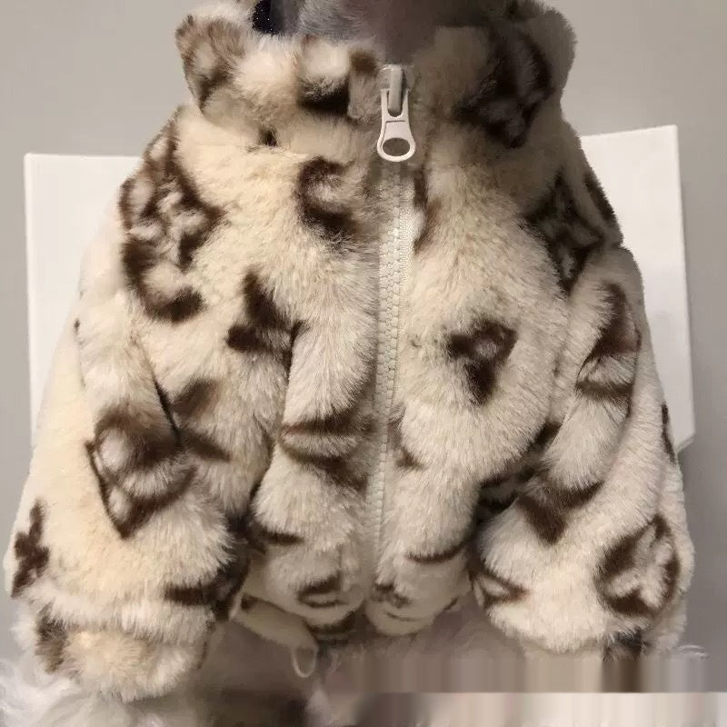 Dog Clothes Autumn And Winter Smoked Fur Coat