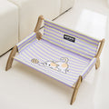 Striped Chaise Lounge Solid Wood Sofa Dog Bed
