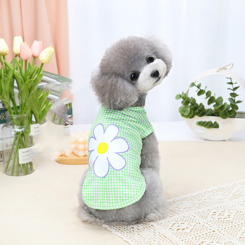 Simple Five-color Flower Vest Puppy Costume