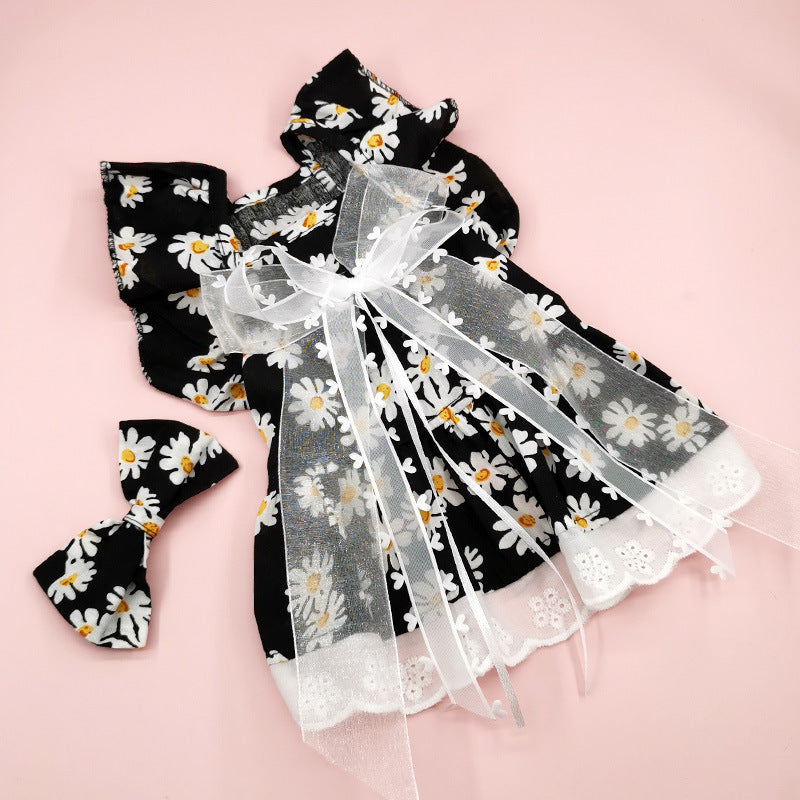Breathable Dog Skirt Lace Princess Plaid Gauze Skirt