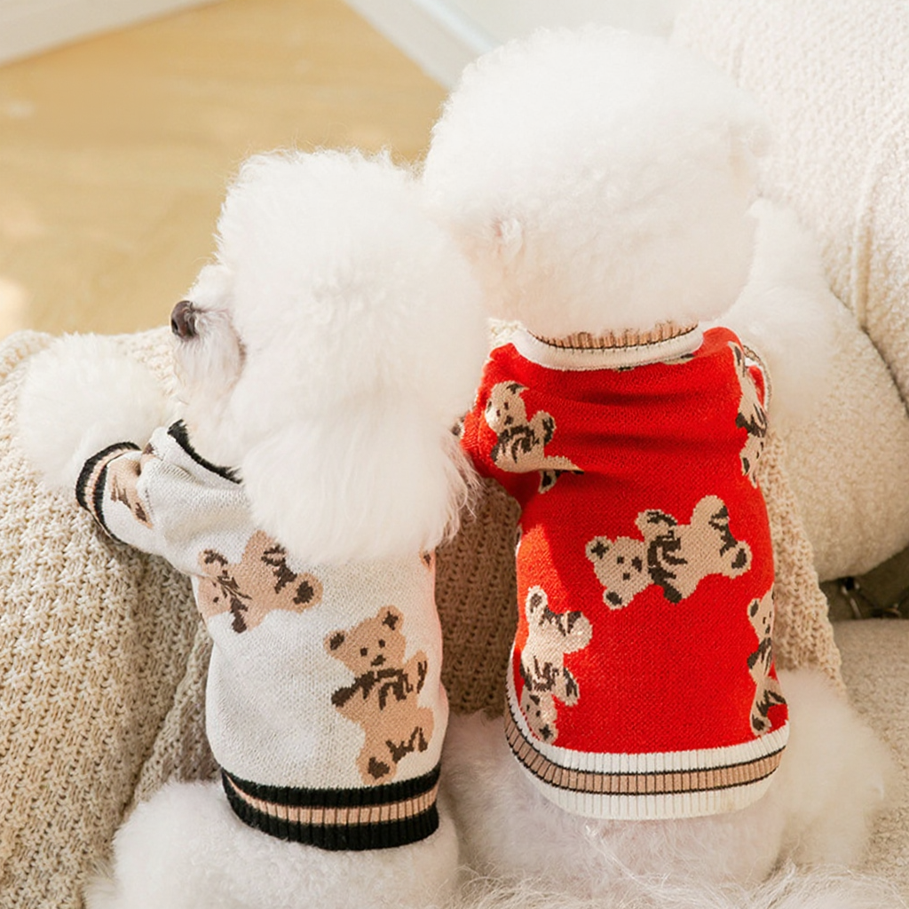 Dog Sweaters Are Cute Bear Pattern Dog Clothes For Puppies, Warm Dog Coats For Winter, Chihuahua Dog Clothing, And Lightweight Sweaters For Pet Cats