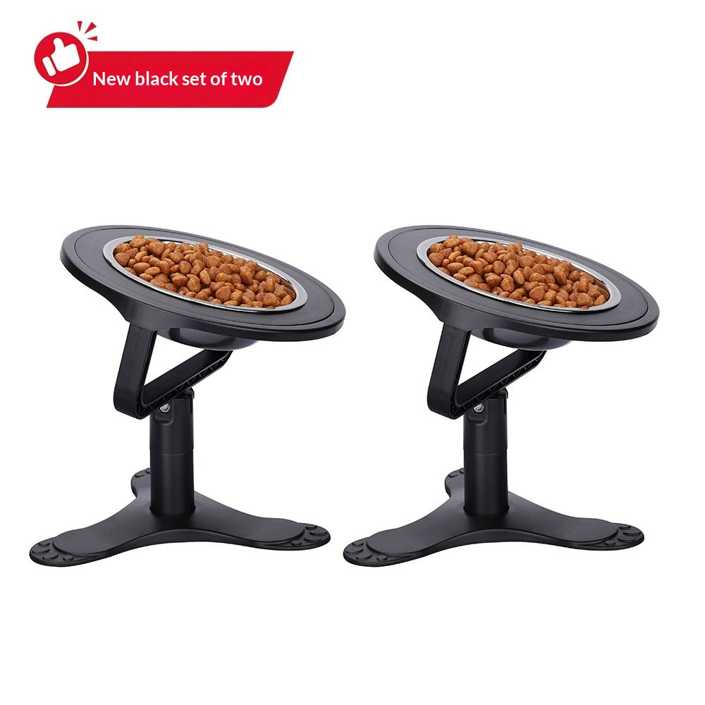 Adjustable-height Stand Pet Elevated Bowl Cat Support Bowl