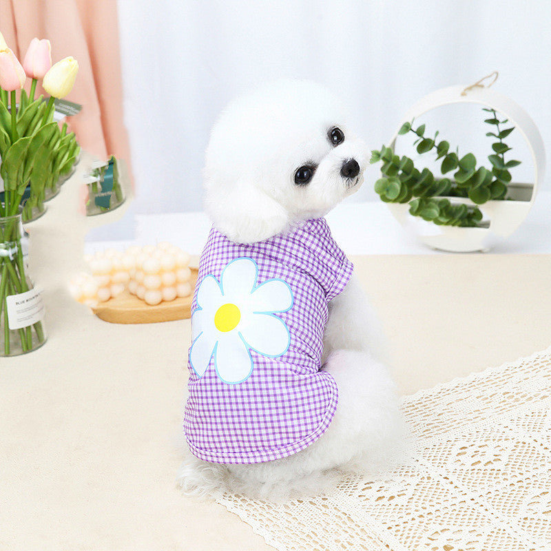 Simple Five-color Flower Vest Puppy Costume