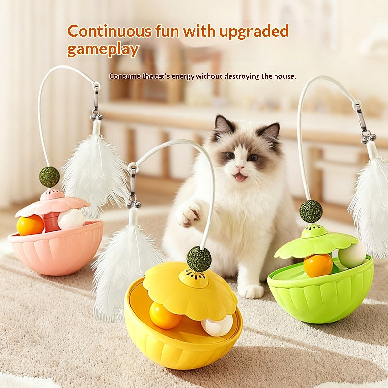Kitten Baby Cat Feathers Roly-poly Spinning Top