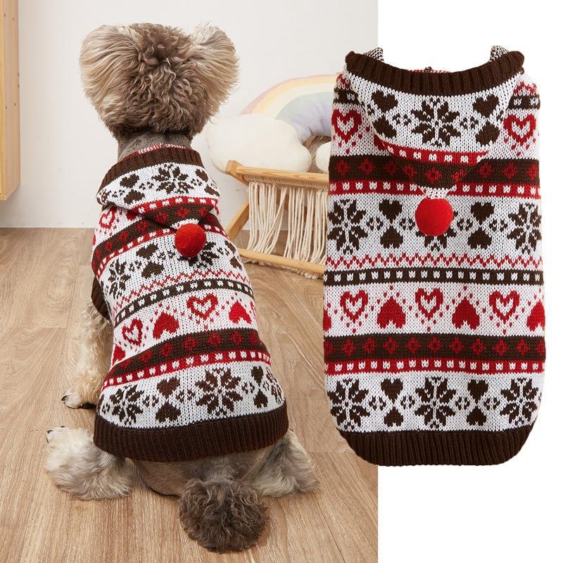 Pet Clothes Snowflake Love Striped Camouflage Knitted Warm Bardo Bichon VIP Dog Sweater
