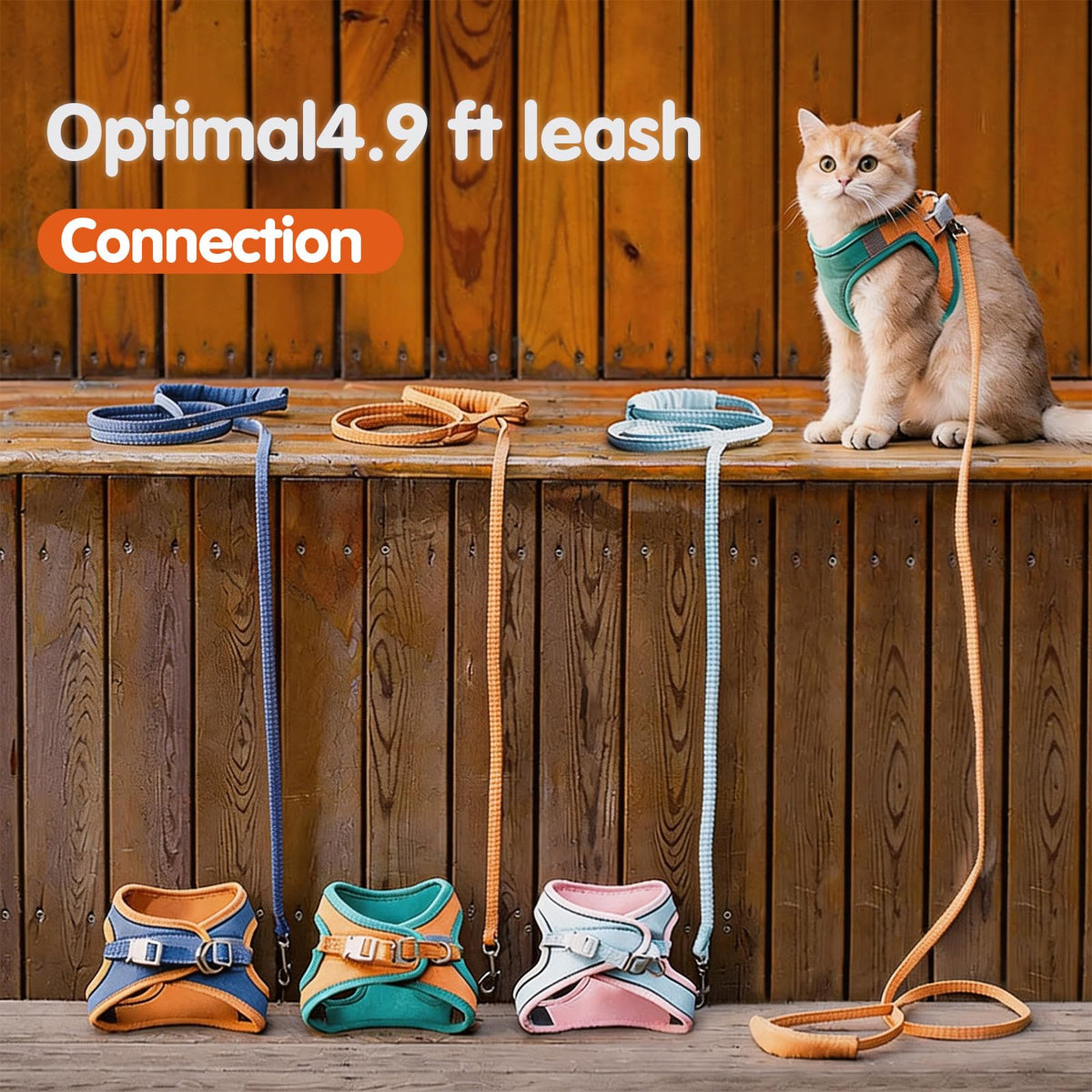 Cat Harness And Leash, Cat Harness Escape Proof, Soft Adjustable Cat Leash Breathable Comfortable Vest Easy To Wear, Easy Walk Leash For Small Medium