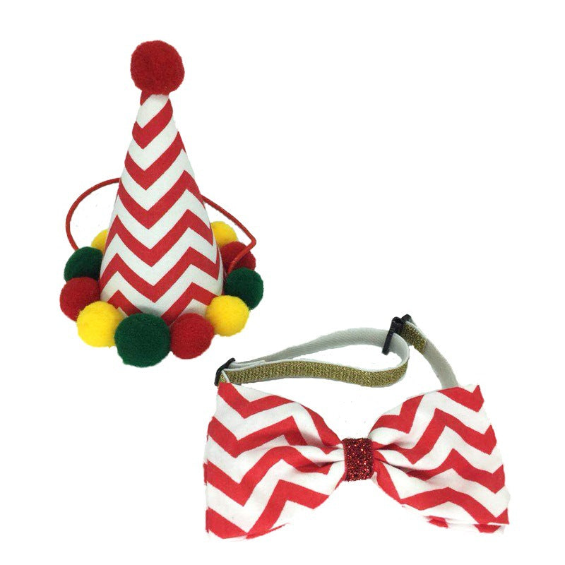 New Pet Christmas Ornament Hat Bow Tie