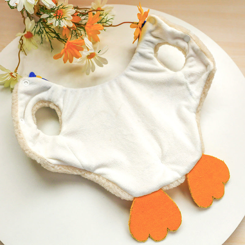 Dog clothes thicken warm and cute big fat duck vest