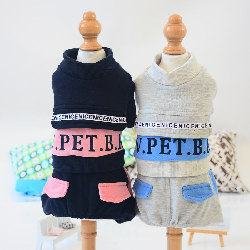 Pet four-legged one-piece clothes