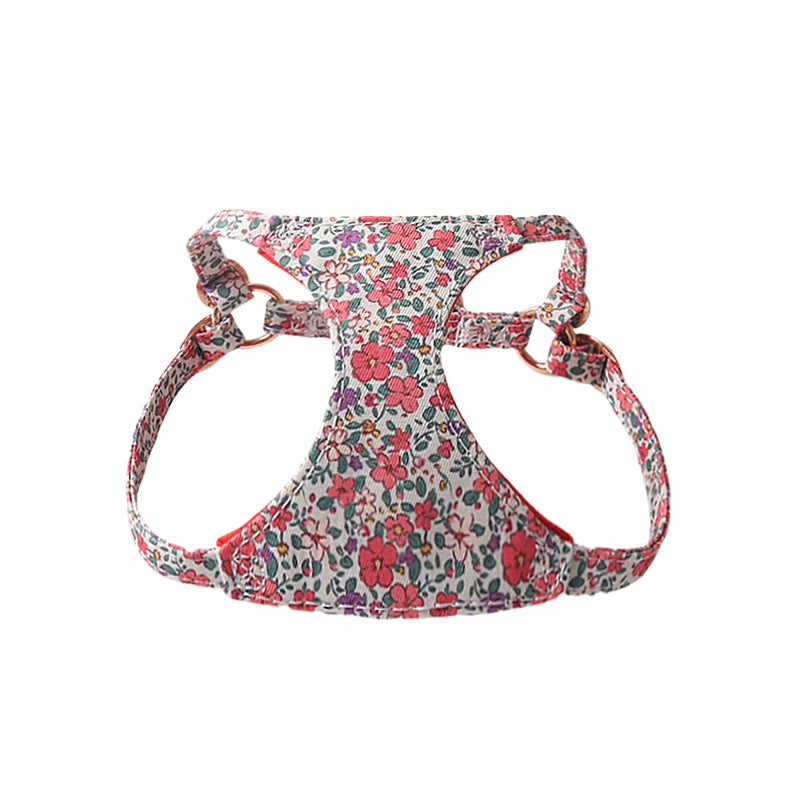 Super Beautiful Floral Series Pet Harness Suit With Hand Holding Rope