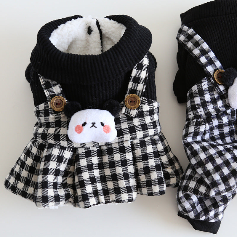 Lesser Panda Star Grid Pet Dog Clothes