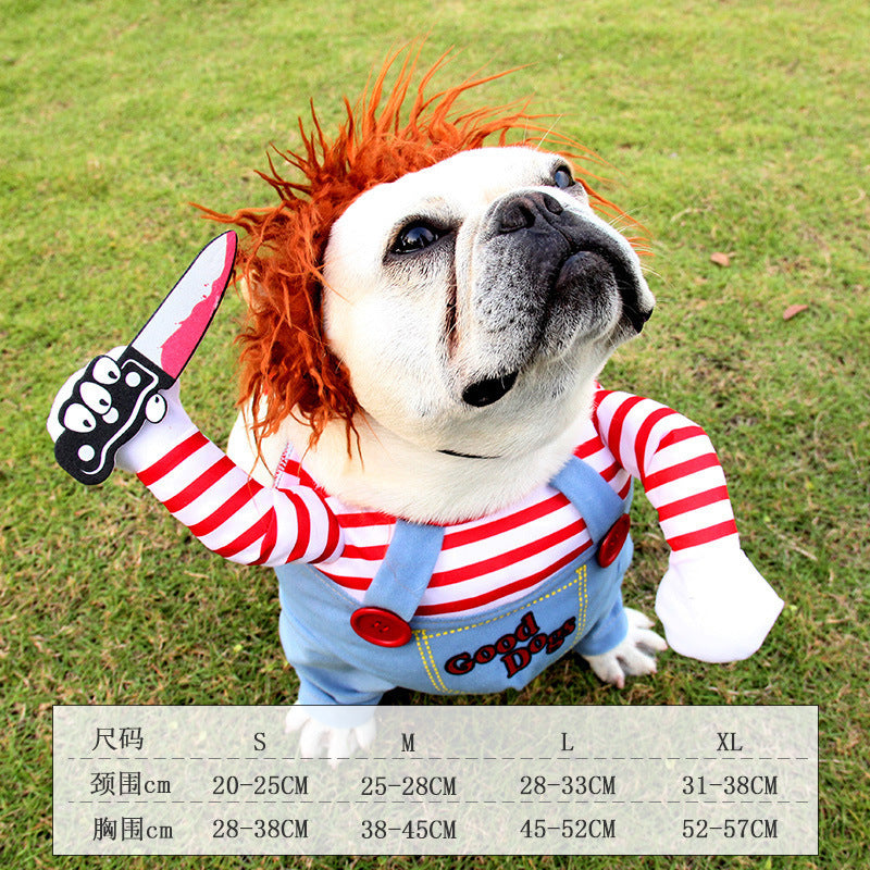 Dagger Pet Changing Clothes Festival Funny Halloween Knife Dog Clothes Cat Standing Clothes Pet Autumn And Winter New