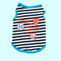Dog cotton striped breathable t-shirt