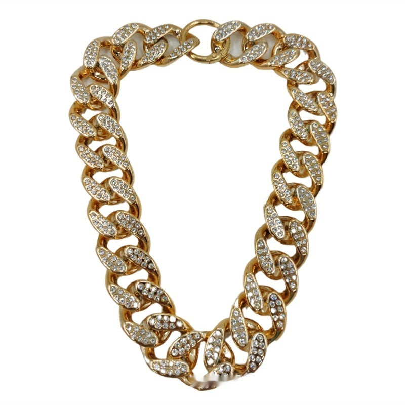 Dog Rhinestone-encrusted Chain Plastic Electroplated Decorative Necklace
