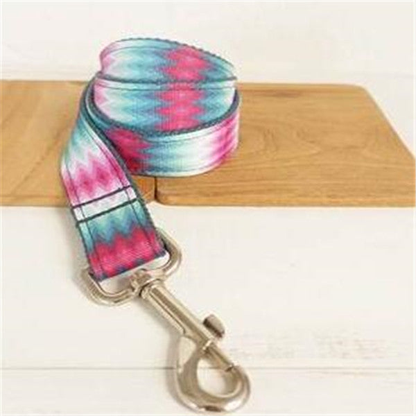 Pattern dog collar color ribbon traction set