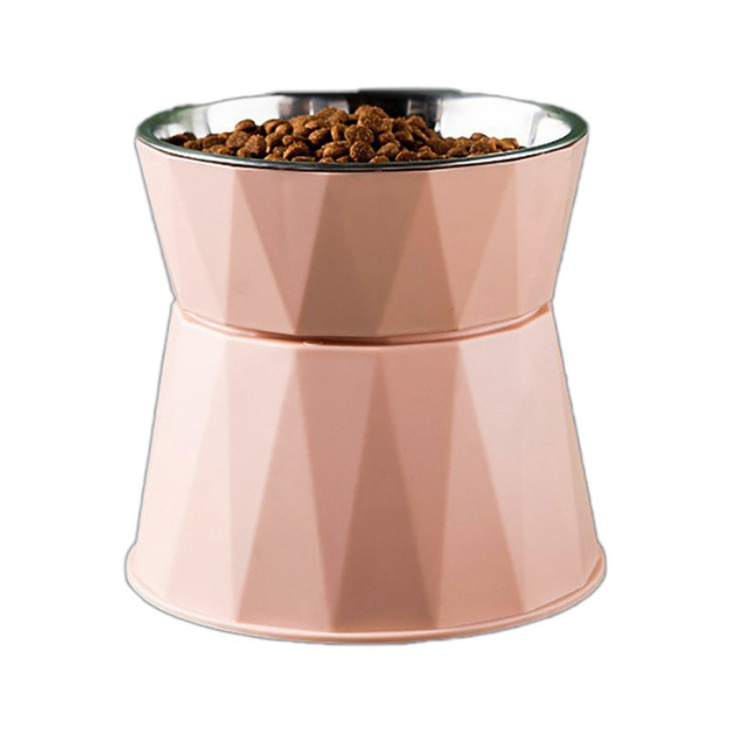 High Foot Neck Protection Pet Stainless Steel Bowl