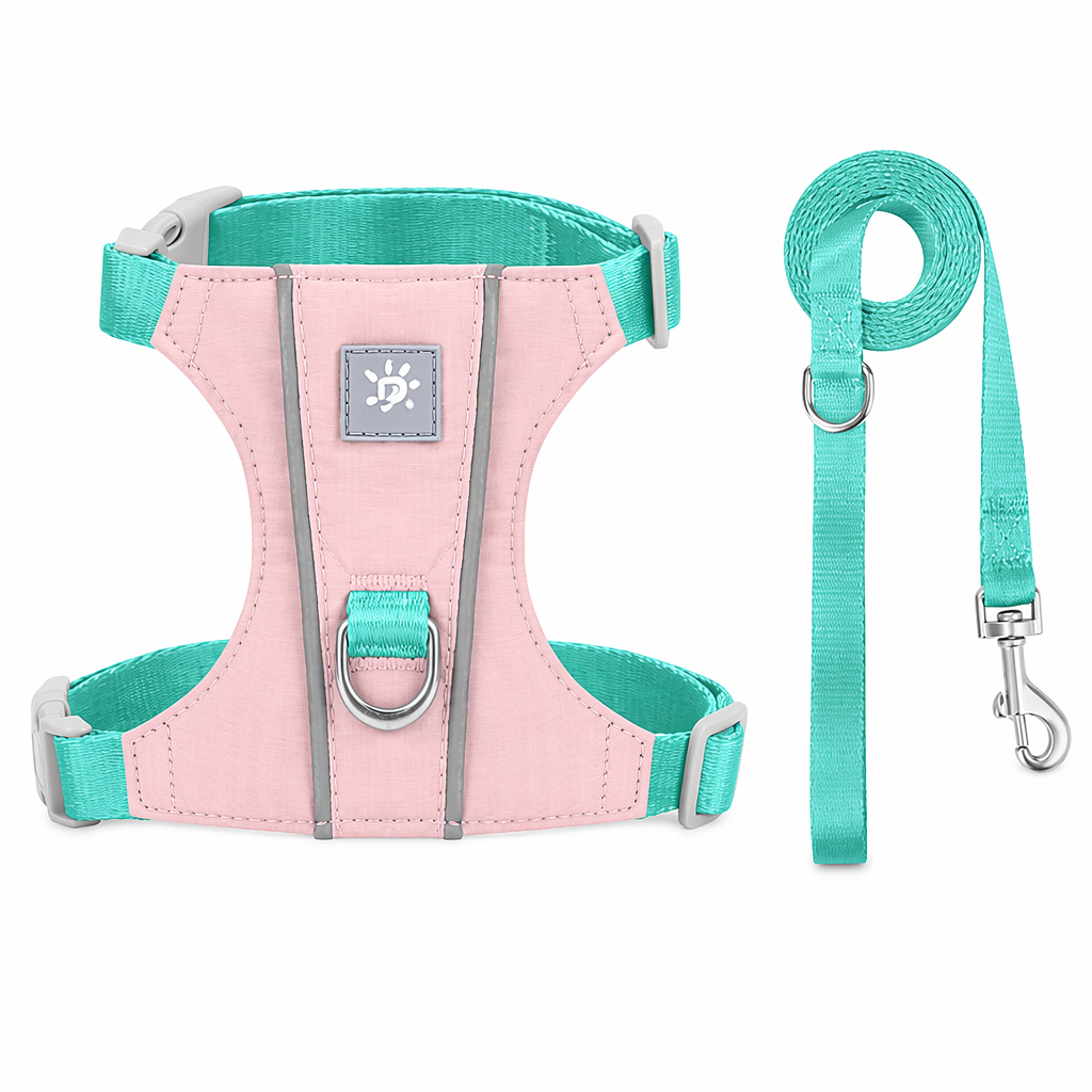Cat Harness And Leash Set With Reflective Strips, Escape Proof Adjustable Vest, Premium Taffeta Fabric Soft Lightweight, Tear Resistant, For Kitten