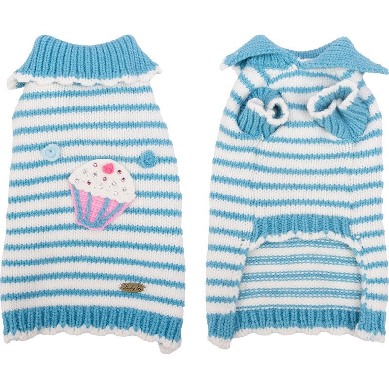 AutumnWinter Sweetheart-Neckline Warm Sweater Pet Outfit
