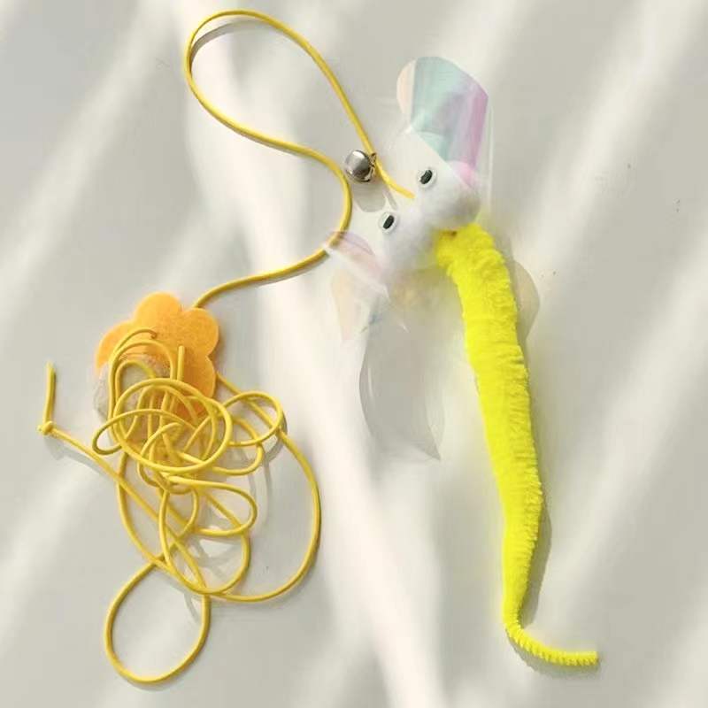 Cat Toys Simulated Cute Toys Funny Self-hey Interactive Toy Rope Grabbing Mouse Telescopic Hanging Cat Pet Supplies