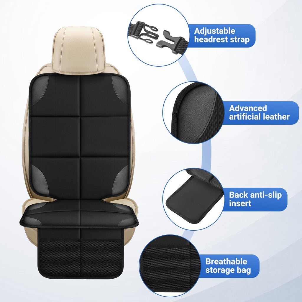 Car Seat Protector 2 Mesh Pocket Waterproof Car Seat Covers, Universal Size, Baby, Pet, Children's Car Seat Protector, Anti Slip Bottom 1 Piece