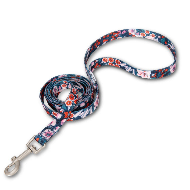 Pet Cat And Dog Floral Hand Holding Rope Pull-resistant