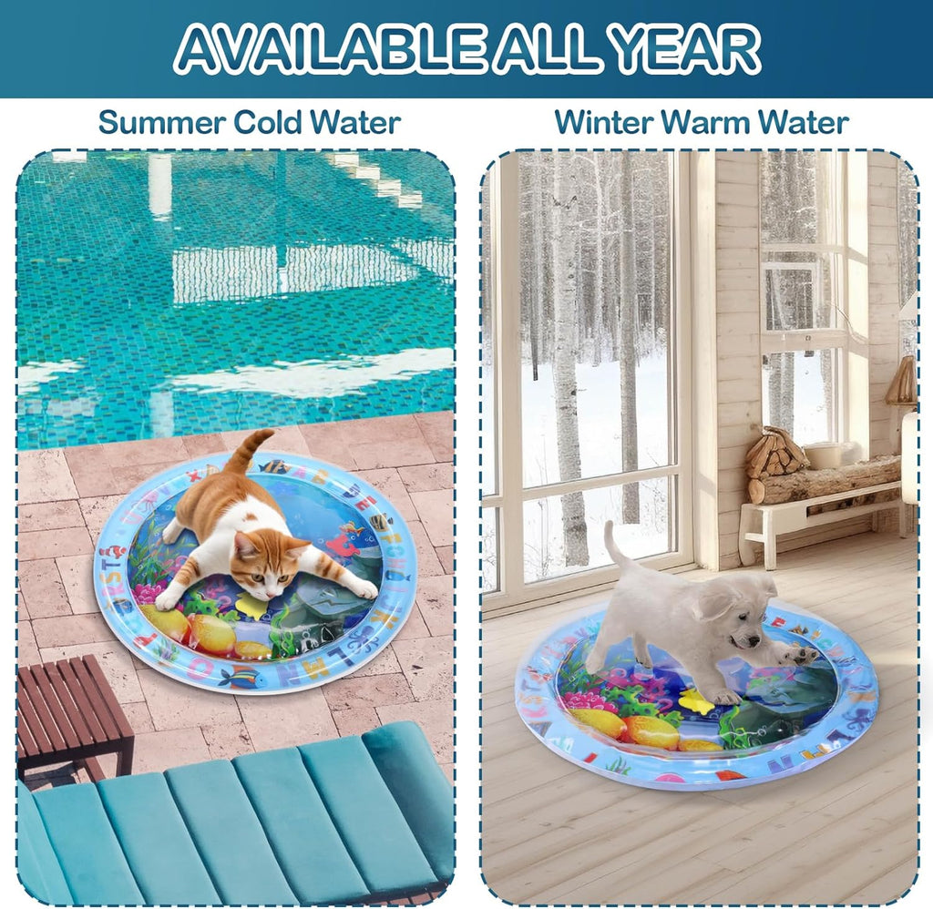 Water Sensory Playmat For Cats Thickened Upgraded Cat Dog Toys Bored Pet Animals Cat Kicker Toys Self Play Mat Interactive Toys Pet Water Sensory Mat