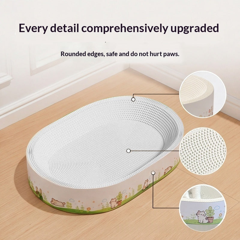 White Cardboard Scratching Board Corrugated Cat Bed