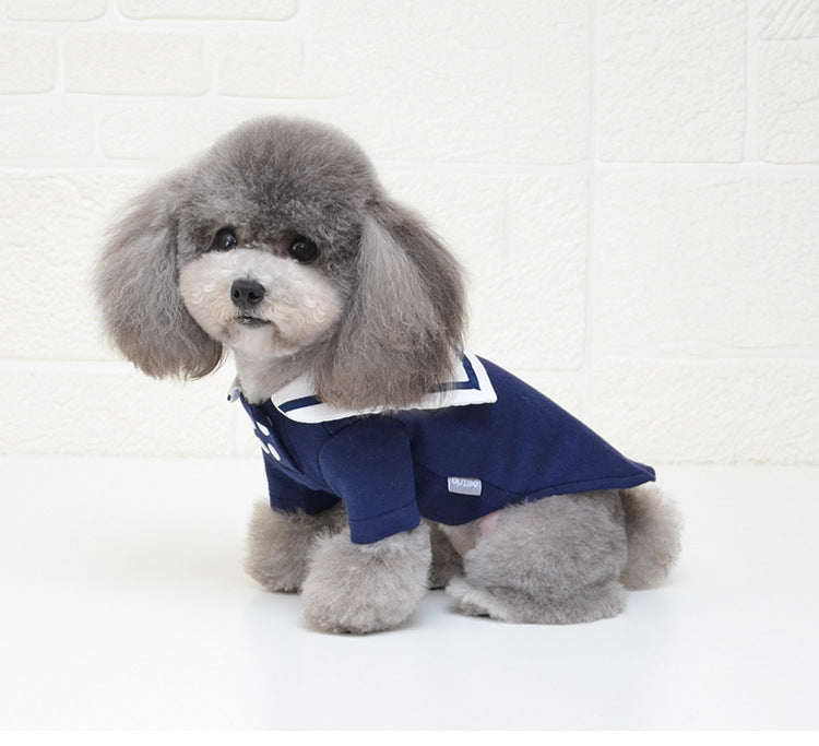 Sailor suit pet clothes