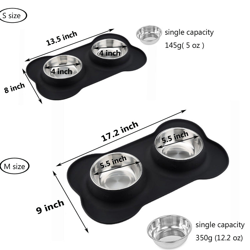 Pet Bowl Silicone Bone Shape Mat