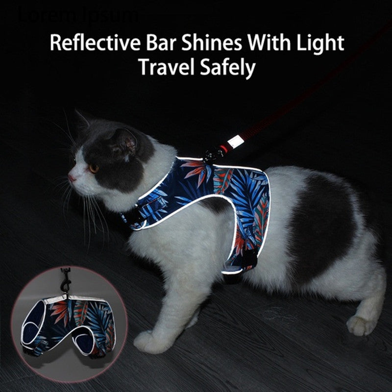 Reflective anti-stroke cat walking rope