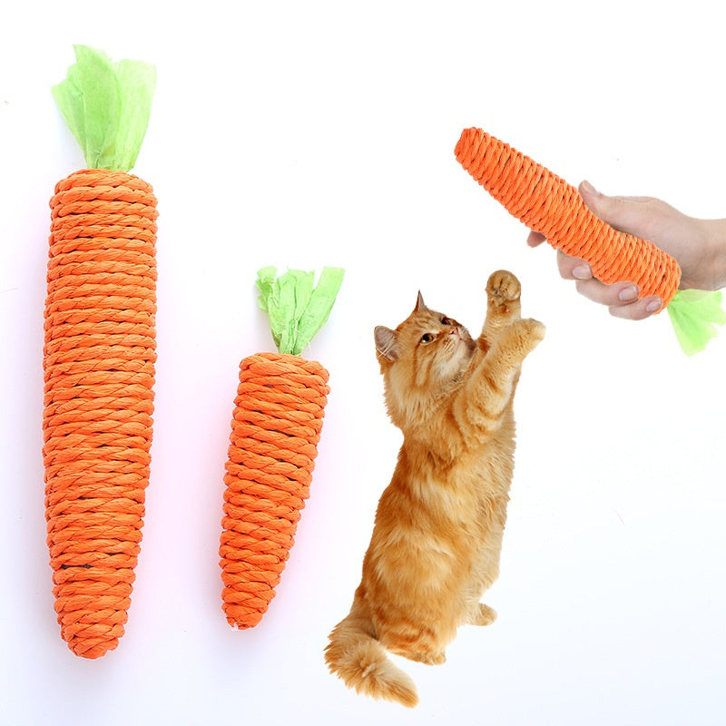 Pet Cat Toy Cute Pet Supplies Paper String Decorations Carrot
