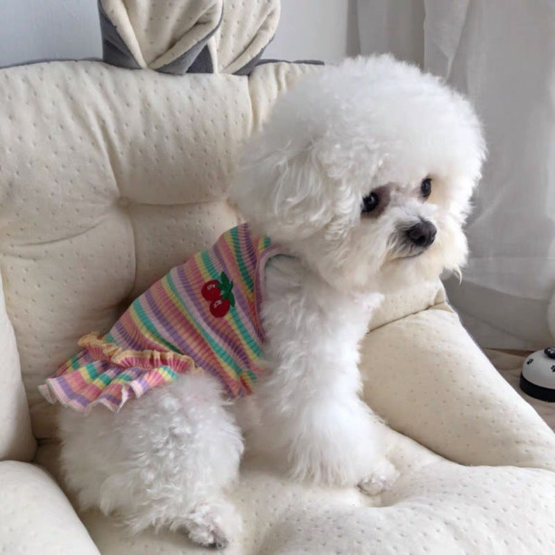 Dog Thin Striped T-Shirt Pet Sling Clothes
