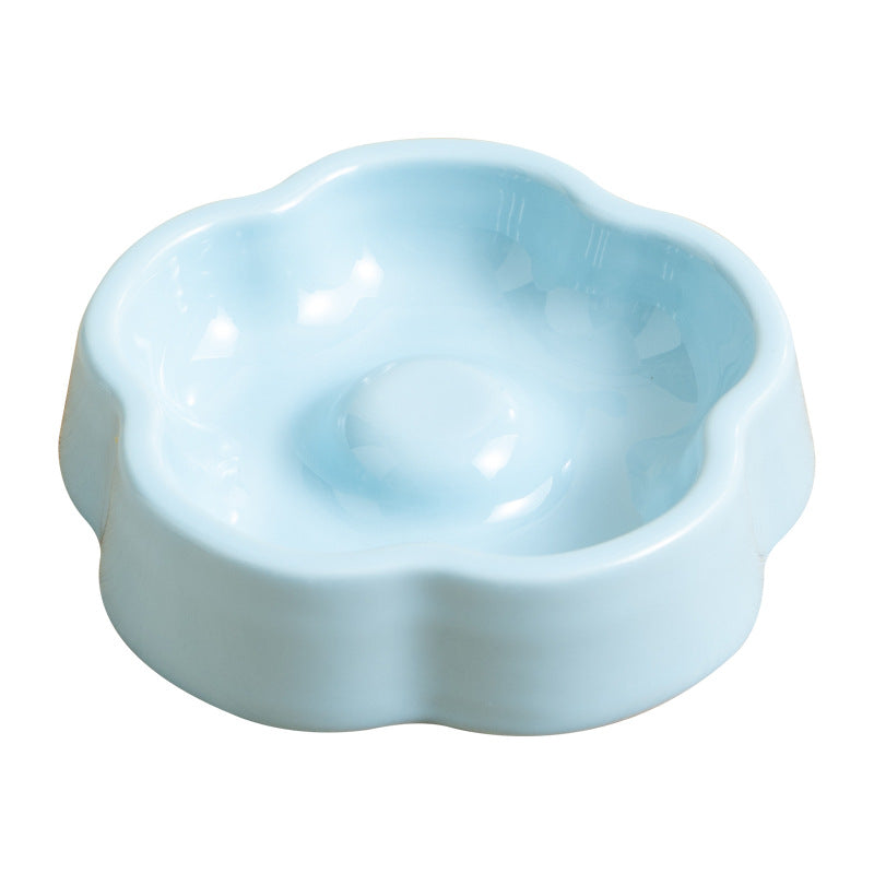 Macaron-colored Bud-shaped Ceramic Pet Bowl
