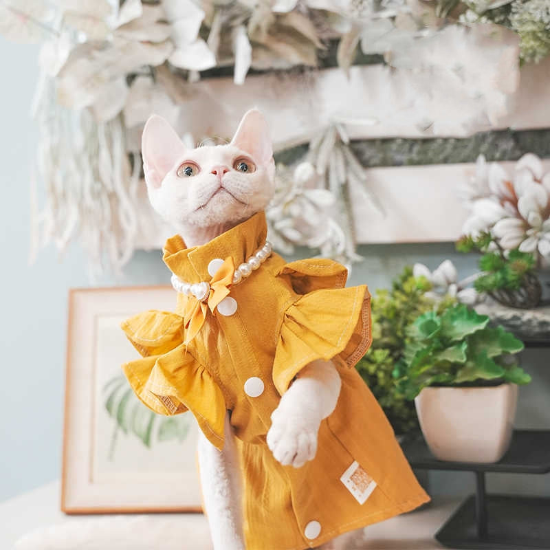 All-match Casual Pure Cotton Breathable Dress For Pet Cats