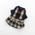 Deep plaid sweater couple pet